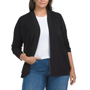 ANNE KLEIN Anne Black Plus Malibu Cardigan